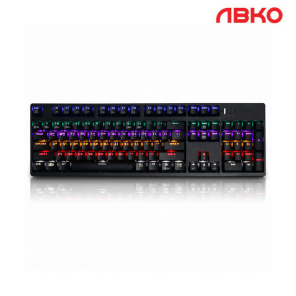 ABKO 앱코 HACKER K660 스페셜 완전방수 카일 광청축 (클릭) 레인보우 LED 블랙