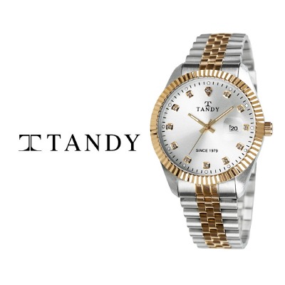[TANDY] 탠디 럭셔리 커플 메탈 손목시계(스와로브스키 식입) T-3909 남자 골드콤비
